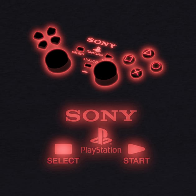 Red Glow PlayStation Controller Semi-Simplistic by chrisjaymountain96